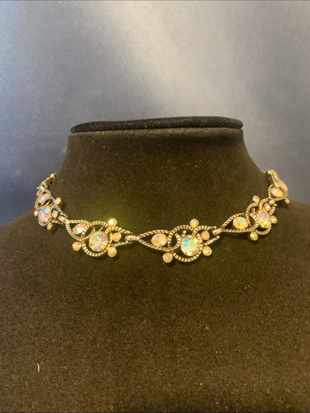 Aurora Crystal Gold Tone Choker Necklace - Women Jewelry
